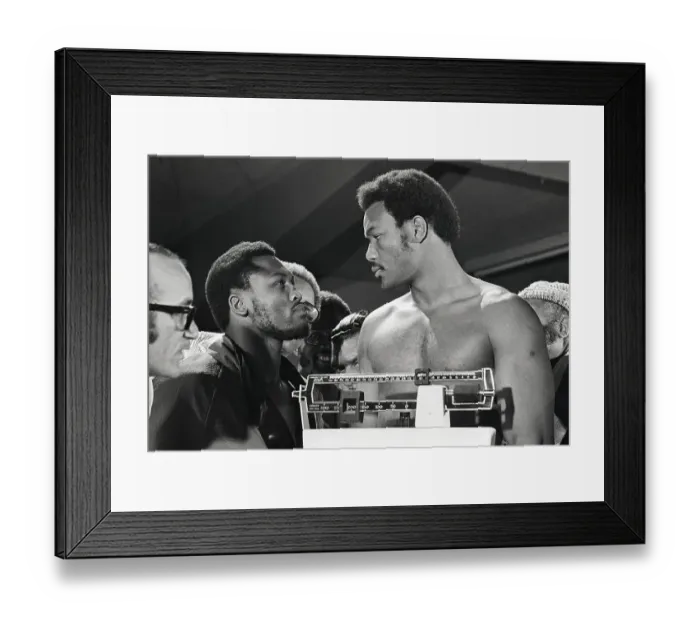 Framed Print : Joe Frazier and George Foreman Before Boxing Match Framed Print : Joe Frazier and George Foreman Before Boxing Match