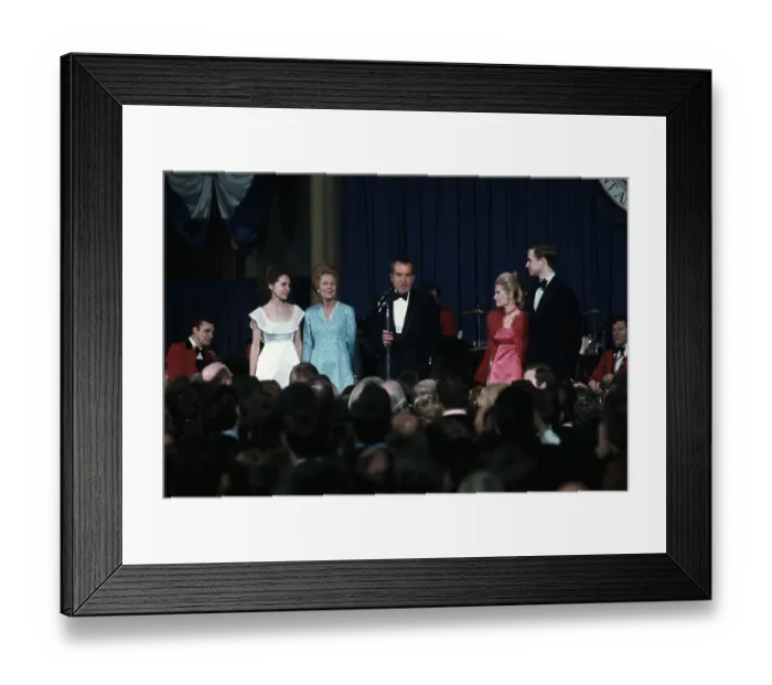 Framed Print : Richard Nixon At Inaugural Ball W / Family Framed Print : Richard Nixon At Inaugural Ball W / Family