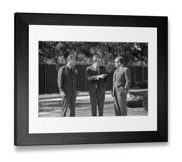 Framed Print : President Nixon Talks with Alexander Haig, and Henry Kissinger Framed Print : President Nixon Talks with Alexander Haig, and Henry Kissinger