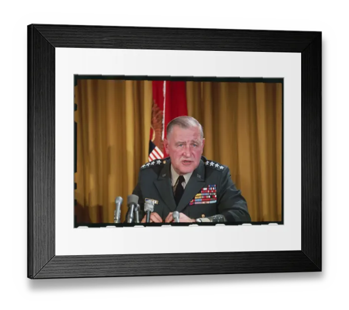 Framed Print : General Creighton Abrams at a Press Conference Framed Print : General Creighton Abrams at a Press Conference