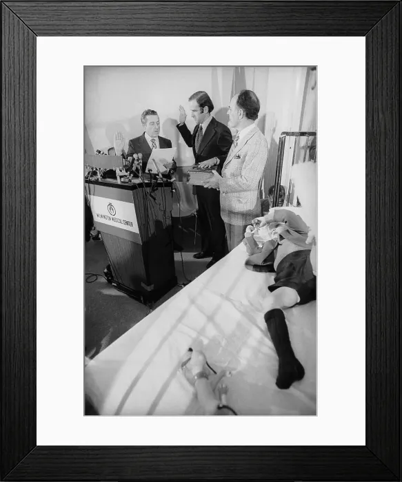 Framed Print : Joe Biden Taking Oath of Office Next to Injured Son Framed Print : Joe Biden Taking Oath of Office Next to Injured Son