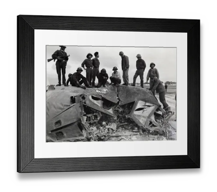 Framed Print : North Vietnamese Soldiers on Wrecked B-52 Framed Print : North Vietnamese Soldiers on Wrecked B-52