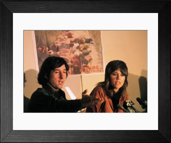 Framed Print : Tom Hayden with Fiancee Jane Fonda Framed Print : Tom Hayden with Fiancee Jane Fonda