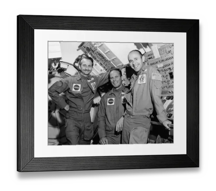 Framed Print : Skylab Astronauts Smile Inside Craft Framed Print : Skylab Astronauts Smile Inside Craft