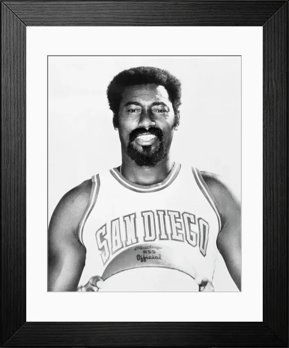 Framed Print : Basketball Legend Wilt Chamberlain Posing with Basketball in Hand Framed Print : Basketball Legend Wilt Chamberlain Posing with Basketball in Hand
