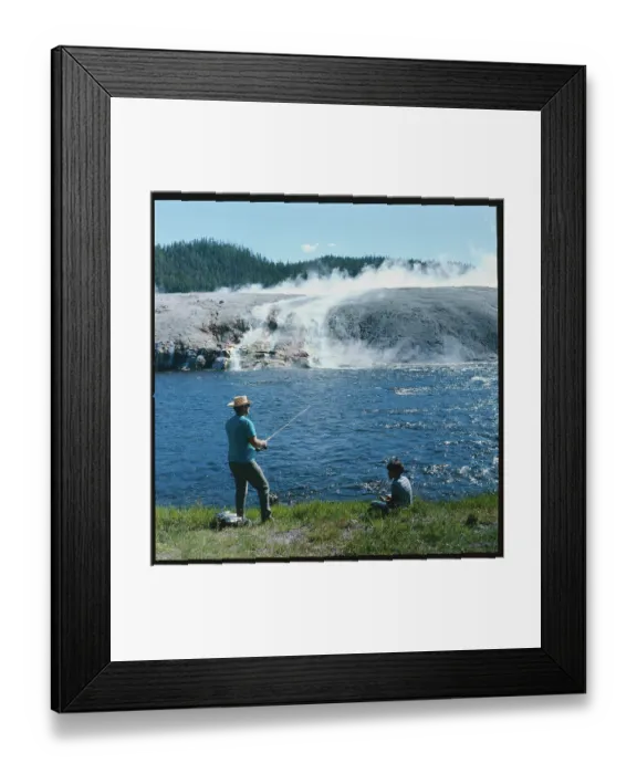 Framed Print : Fishing in the Firehole River Framed Print : Fishing in the Firehole River