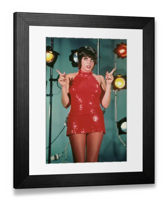 Framed Print : Liza Minnelli Wearing a Mini-dress Framed Print : Liza Minnelli Wearing a Mini-dress