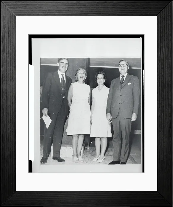 Framed Print : George Moore and Cleo Noel Jr. Posing with Their Wives Framed Print : George Moore and Cleo Noel Jr. Posing with Their Wives