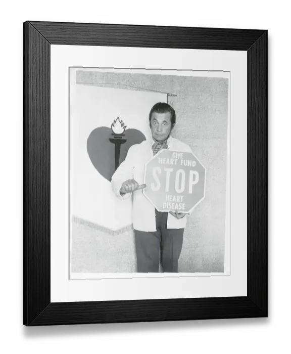Framed Print : Man Holding Stop Sign Framed Print : Man Holding Stop Sign