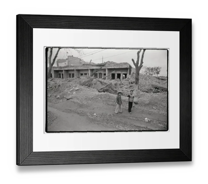 Framed Print : Hanoi Residents Check US Bomb Damage 1973 Framed Print : Hanoi Residents Check US Bomb Damage 1973