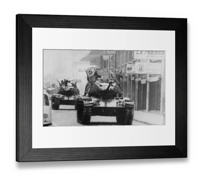 Framed Print : Tanks Being Driven Through Street Framed Print : Tanks Being Driven Through Street