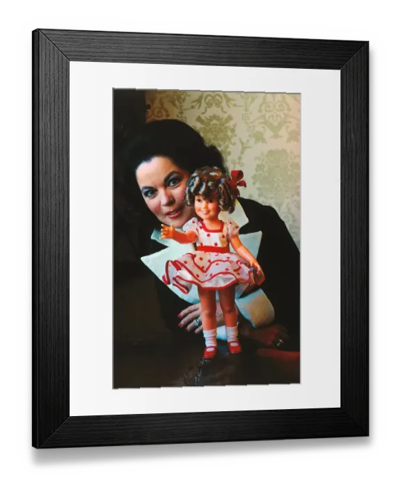 Framed Print : Shirley Temple Black Posing with Doll Framed Print : Shirley Temple Black Posing with Doll