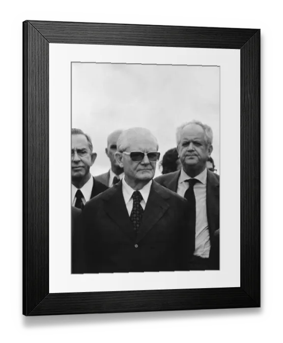 Framed Print : General Ernesto Geisel Outside with Officials Framed Print : General Ernesto Geisel Outside with Officials