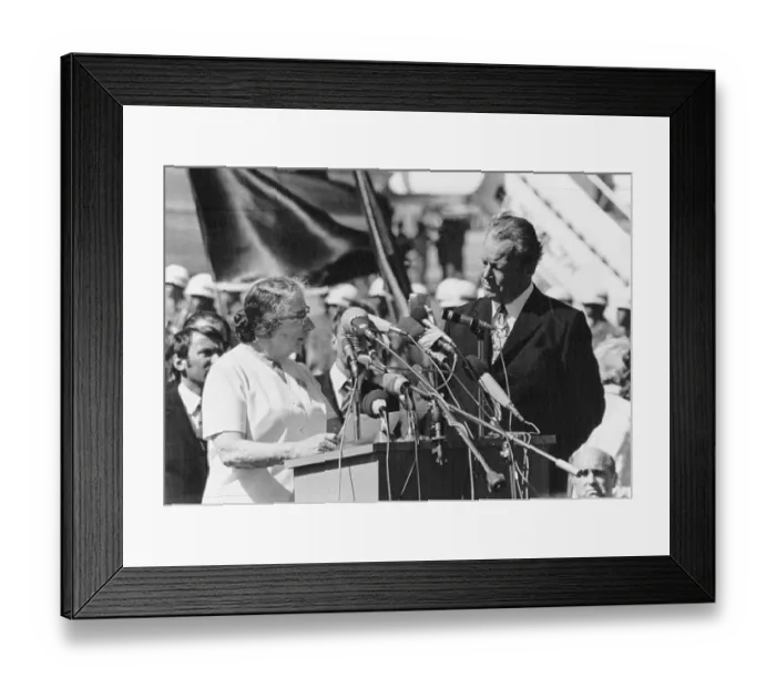 Framed Print : Golda Meir Welcoming West German Chancellor Willy Brandt Framed Print : Golda Meir Welcoming West German Chancellor Willy Brandt