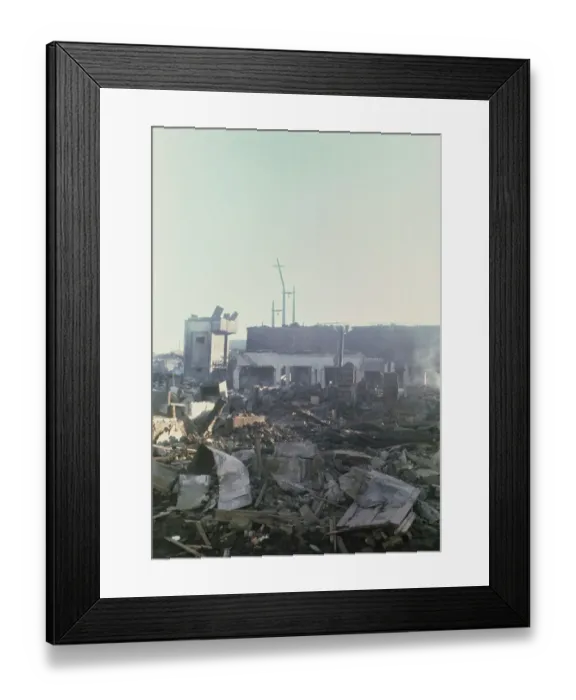 Framed Print : General view of rubble and wreckage Framed Print : General view of rubble and wreckage