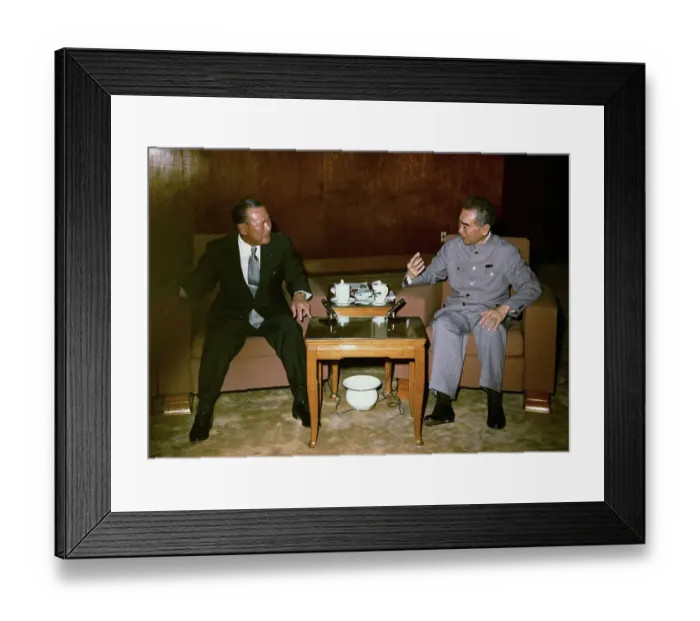 Framed Print : Kakuei Tanaka Speaking with Chou En-lai