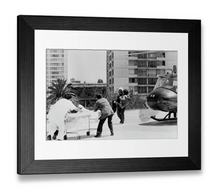 Framed Print : Plane Crash Survivor Rescued Framed Print : Plane Crash Survivor Rescued