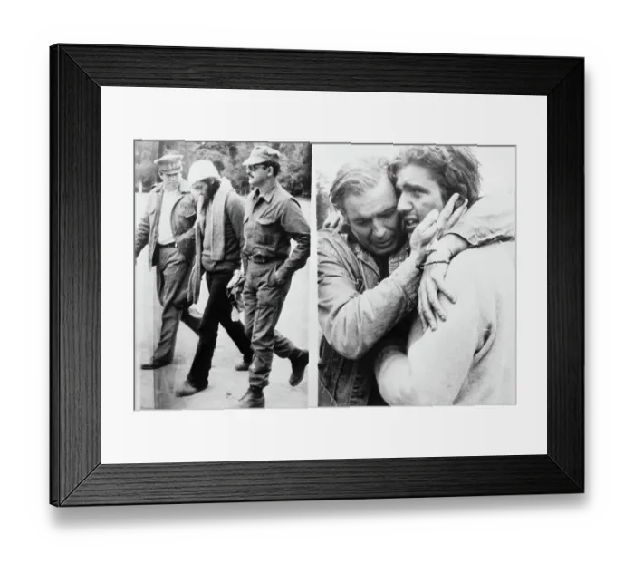 Framed Print : Plane Crash Survivors After Rescue Framed Print : Plane Crash Survivors After Rescue