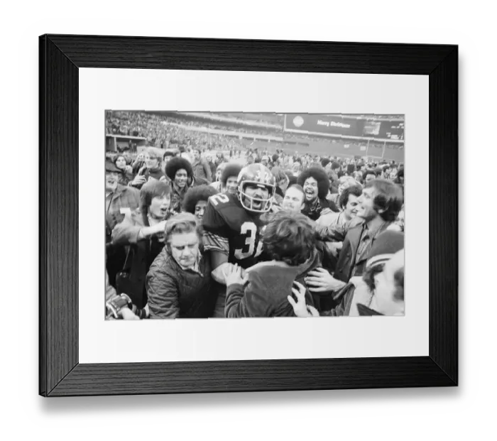 Framed Print : Fans Mob Franco Harris of the Pittsburgh Steelers