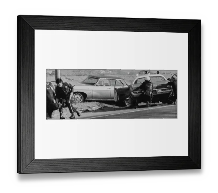 Framed Print : End Of A Car Chase, California Framed Print : End Of A Car Chase, California