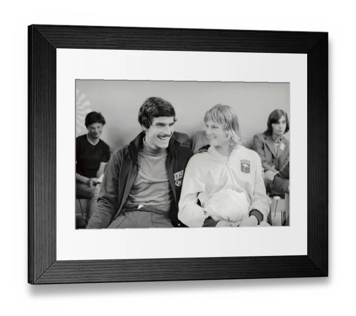 Framed Print : Mark Spitz and Shane Gould Sitting Together