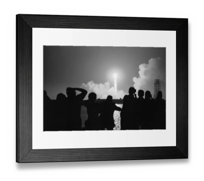 Framed Print : Observers Watch Take-Off Of Apollo 17