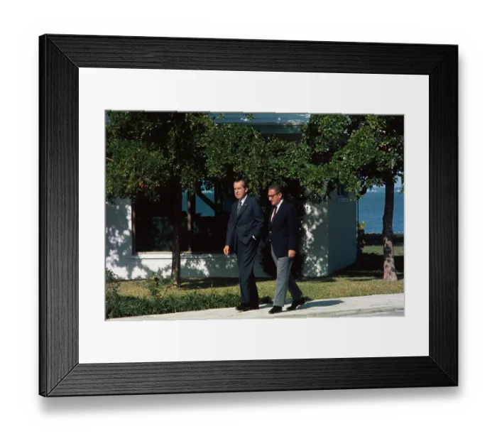 Framed Print : President Richard Nixon and Henry Kissinger Talking Framed Print : President Richard Nixon and Henry Kissinger Talking