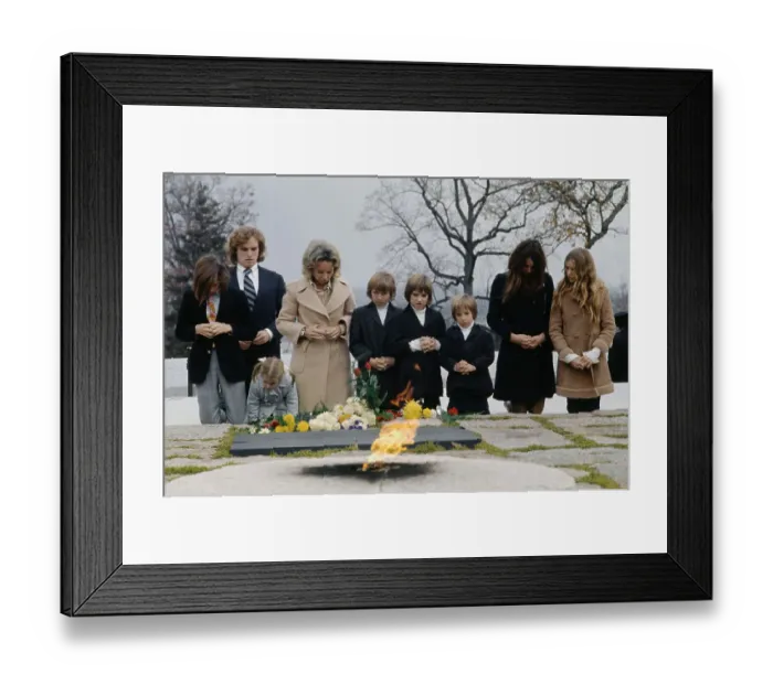 Framed Print : Ethel Kennedy and Family At Gravesite Framed Print : Ethel Kennedy and Family At Gravesite