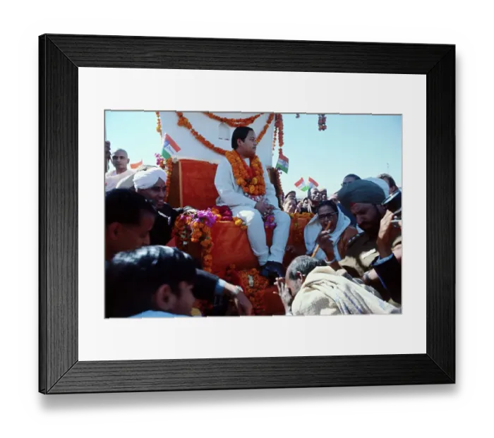 Framed Print : Elderly Man Bows in Front of the Guru Framed Print : Elderly Man Bows in Front of the Guru