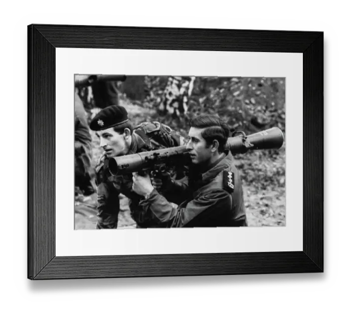 Framed Print : Prince Charles Firing Bazooka Framed Print : Prince Charles Firing Bazooka