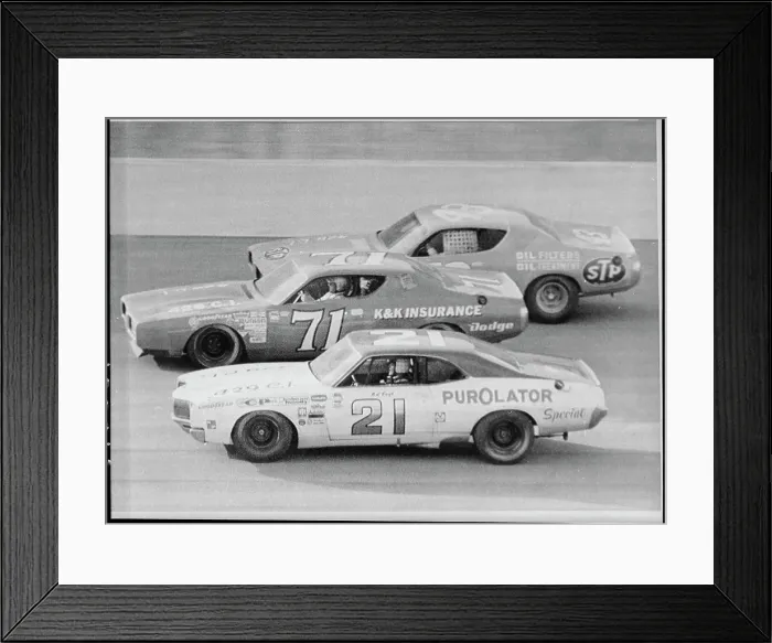 Framed Print : Three Race Fighting for Lead