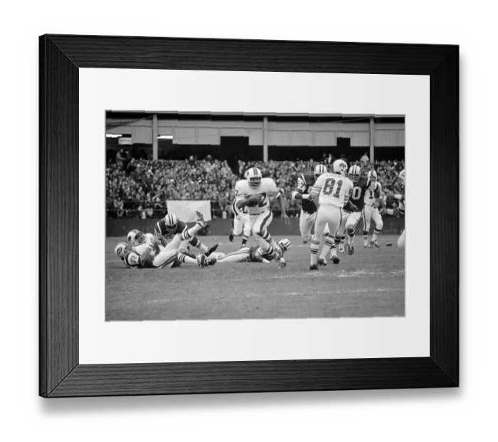 Framed Print : O.J. Simpson Running by the Jets Defense Framed Print : O.J. Simpson Running by the Jets Defense