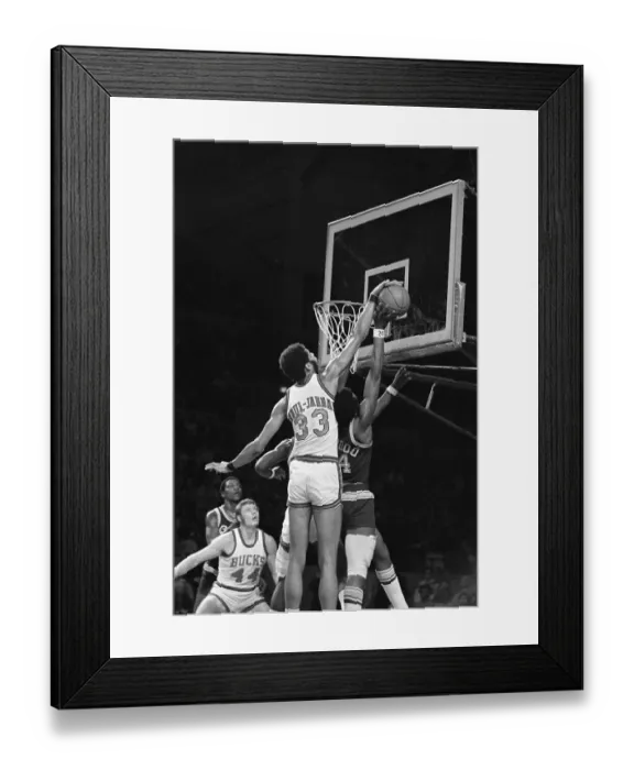Framed Print : Abdul-Jabbar Blocking Shot at Basket Framed Print : Abdul-Jabbar Blocking Shot at Basket