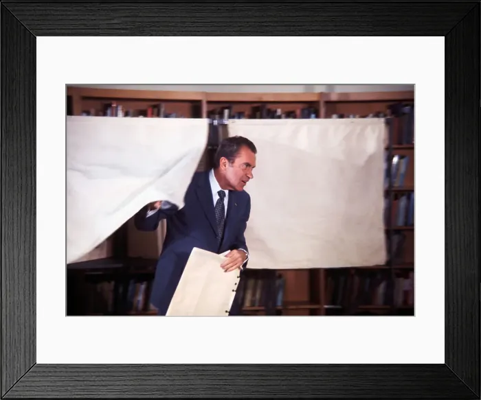 Framed Print : President Nixon Leaving Voting Booth Framed Print : President Nixon Leaving Voting Booth