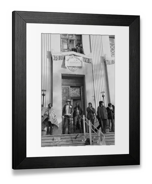 Framed Print : Indians Outside Of Courthouse Framed Print : Indians Outside Of Courthouse