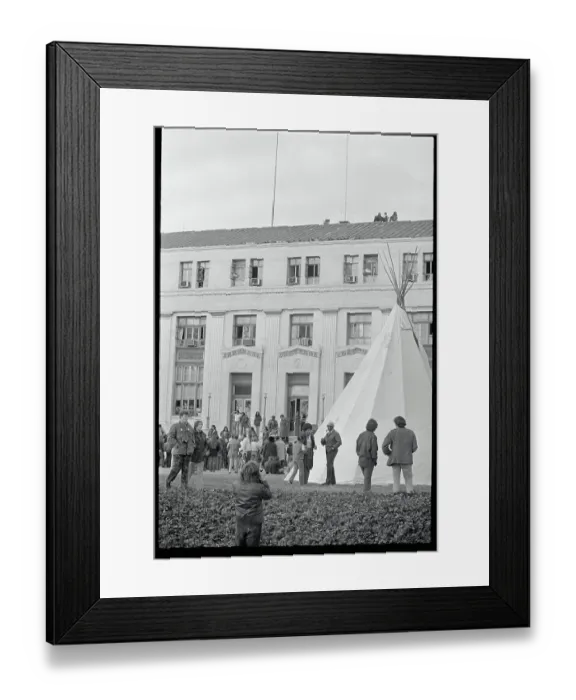 Framed Print : Tourists and Indians Conversing Framed Print : Tourists and Indians Conversing