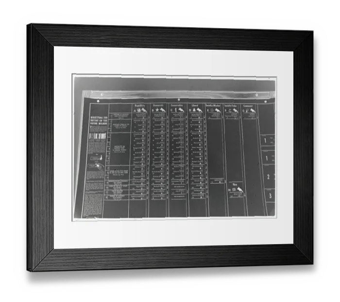 Framed Print : Candidate Names for President Appearing in Polling Booths Framed Print : Candidate Names for President Appearing in Polling Booths