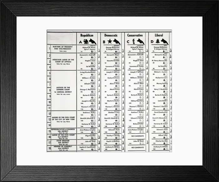 Framed Print : Election Board for 1972 Presidential Election Framed Print : Election Board for 1972 Presidential Election