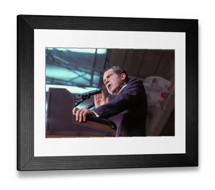 Framed Print : Portrait of Richard Nixon Speaking Framed Print : Portrait of Richard Nixon Speaking