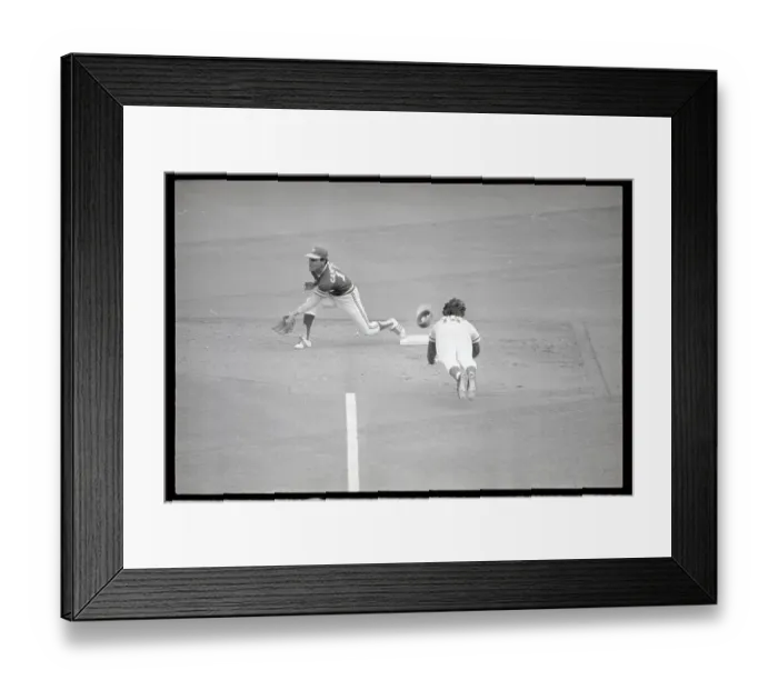 Framed Print : Pete Rose Stealing Second Base