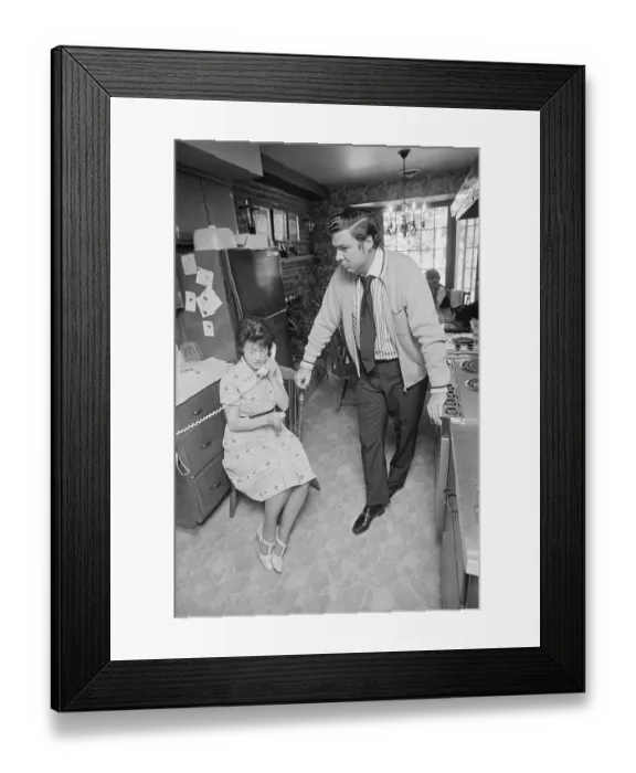 Framed Print : Woman Speaking on a Telephone