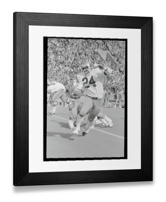 Framed Print : Otis Armstrong Running with Football Framed Print : Otis Armstrong Running with Football