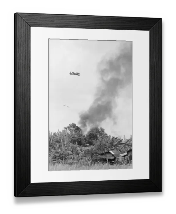 Framed Print : Plane Flying Above Rising Smoke Framed Print : Plane Flying Above Rising Smoke