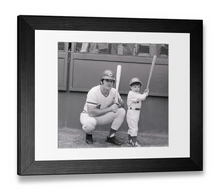 Framed Print : Pete Rose And Son Holding Bats Framed Print : Pete Rose And Son Holding Bats