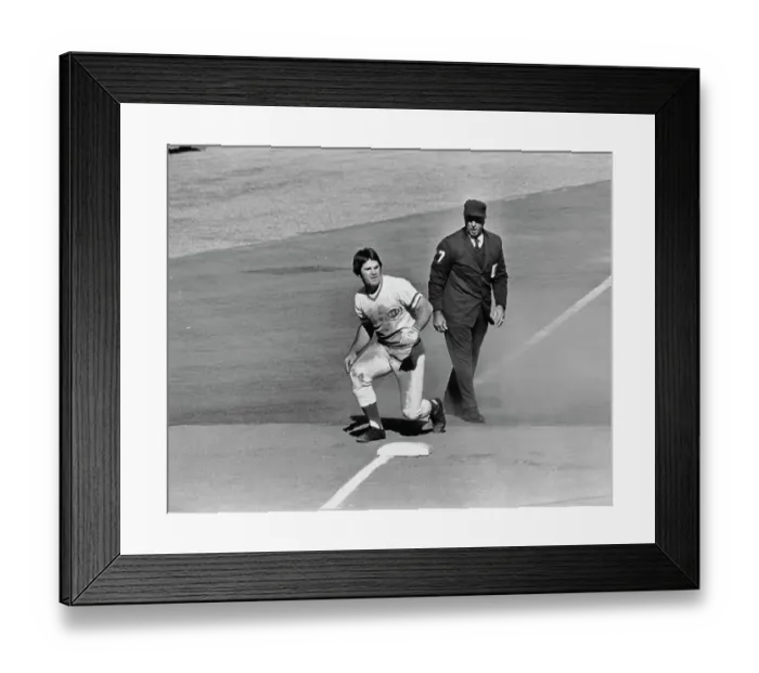 Framed Print : Pete Rose during a game between Cincinnati Reds Framed Print : Pete Rose during a game between Cincinnati Reds