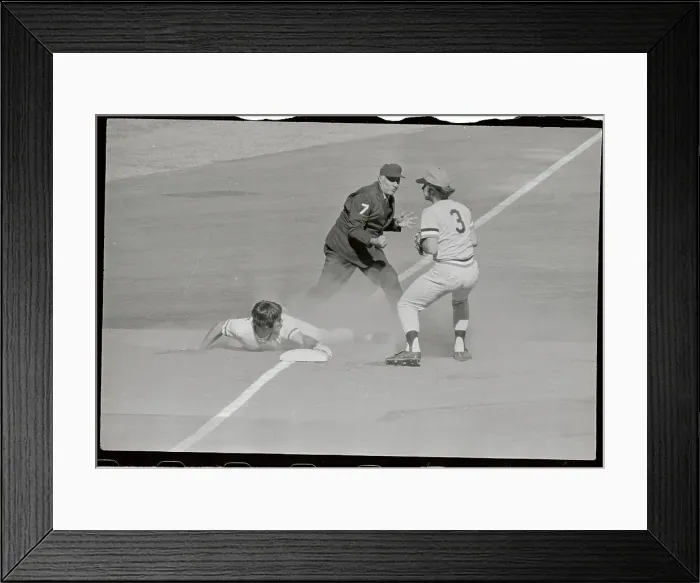 Framed Print : Pete Rose Is Out at Third