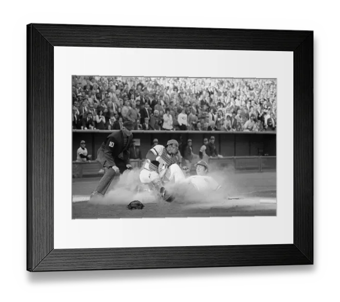 Framed Print : John Bench Sliding Into Home Framed Print : John Bench Sliding Into Home