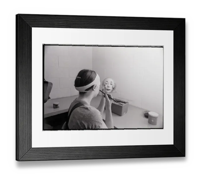 Framed Print : Barbara Nadel Uses Mirror For Makeup Framed Print : Barbara Nadel Uses Mirror For Makeup