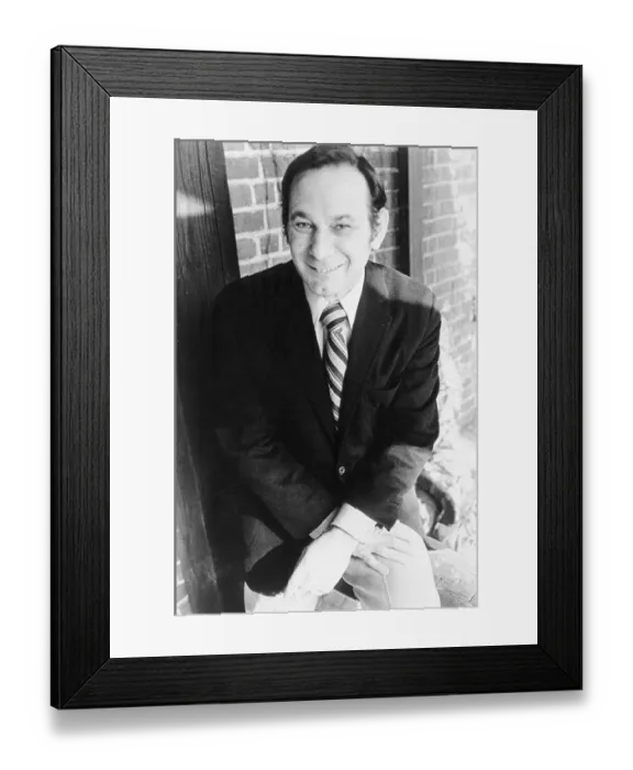 Framed Print : Lyric Writer Hal David Posing on Bannister