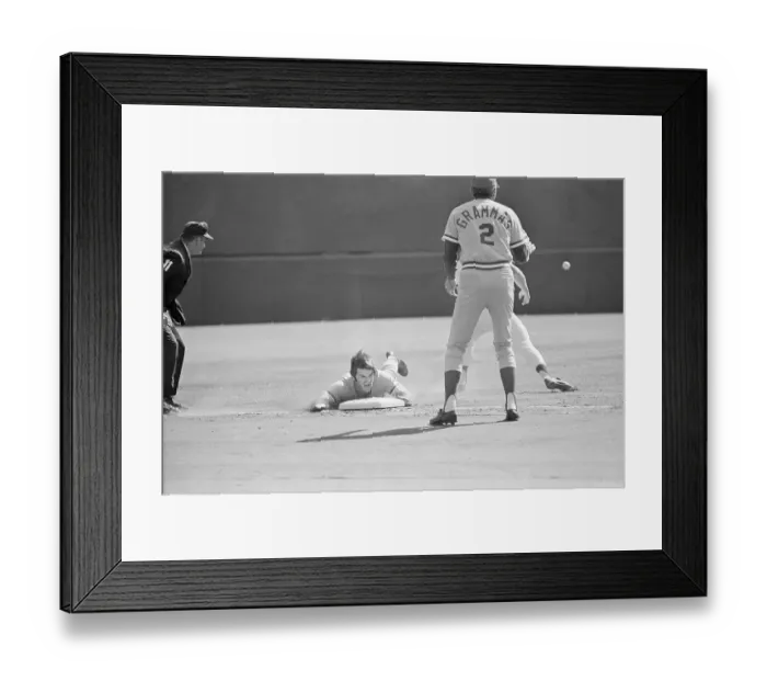 Framed Print : Pete Rose Sliding Into Third Base